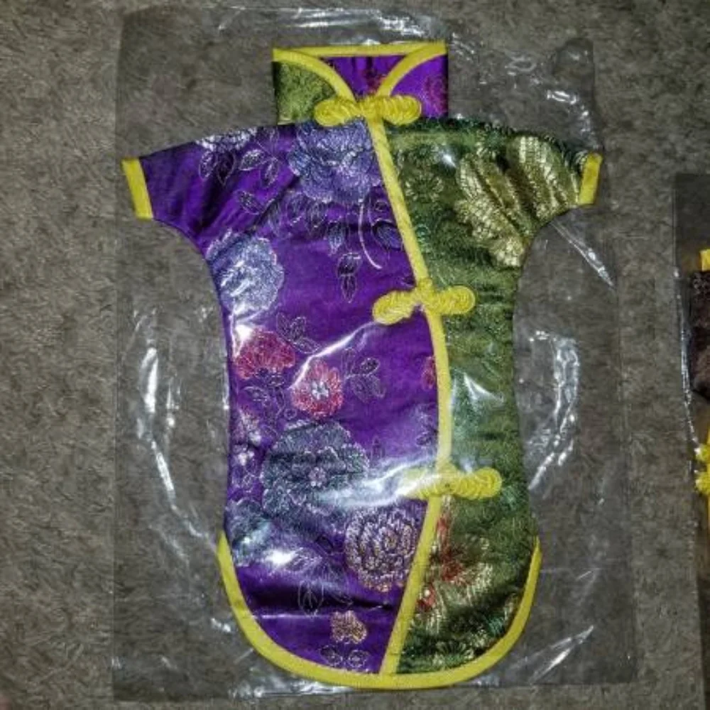 New Set of 3 Chinese Dress Wine Bottle Covers
